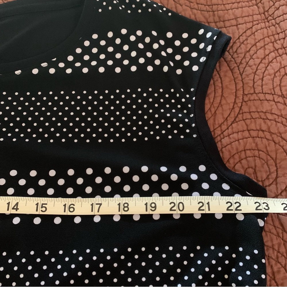Elle Black and White Polka Dot Sleeveless Women's Top - XL - Picture 6 of 9